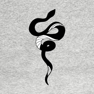 Danger Noodle Snake in Black and White for Tattoo T-Shirt